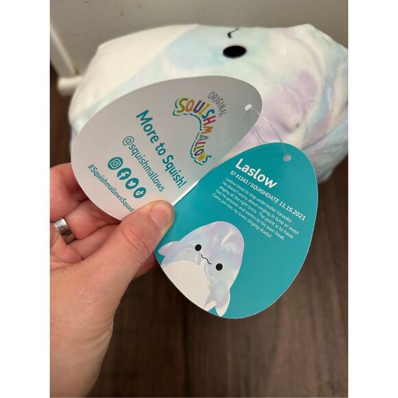 Squishmallows Kellytoy NWT Sea Life Squad 8" Laslow the Beluga Plush Doll Toy - Picture 4 of 6